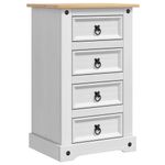 Casa si Gradina - Mobilier - Comode si corpuri - Noptiere - Noptiera cu sertar Alb 53 x 39 x 84 cm Lemn de pin masiv - Infinity.ro