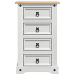 Casa si Gradina - Mobilier - Comode si corpuri - Noptiere - Noptiera cu sertar Alb 53 x 39 x 84 cm Lemn de pin masiv - Infinity.ro