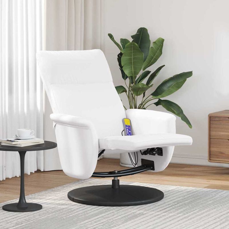 Ingrijire personala si Cosmetice - Sanatate si wellness - Articole wellness - Fotolii de masaj - Scaun reclinabil cu masaj Alb 71 x 90 x 105 cm - Infinity.ro