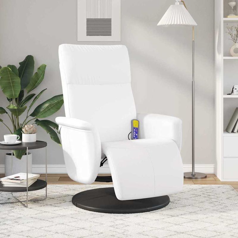 Ingrijire personala si Cosmetice - Sanatate si wellness - Articole wellness - Fotolii de masaj - Scaun reclinabil cu masaj Alb 71 x 90 x 105 cm - Infinity.ro