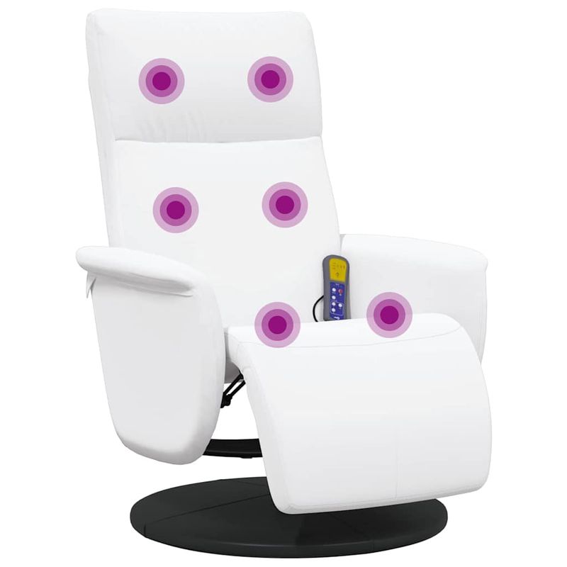 Ingrijire personala si Cosmetice - Sanatate si wellness - Articole wellness - Fotolii de masaj - Scaun reclinabil cu masaj Alb 71 x 90 x 105 cm - Infinity.ro