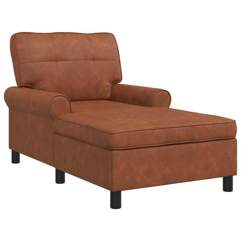 Casa si Gradina - Mobilier - Scaune si fotolii - Fotolii - Sezlong de relaxare cu perna Maro 91 x 157 x 91 cm PU antic - Infinity.ro