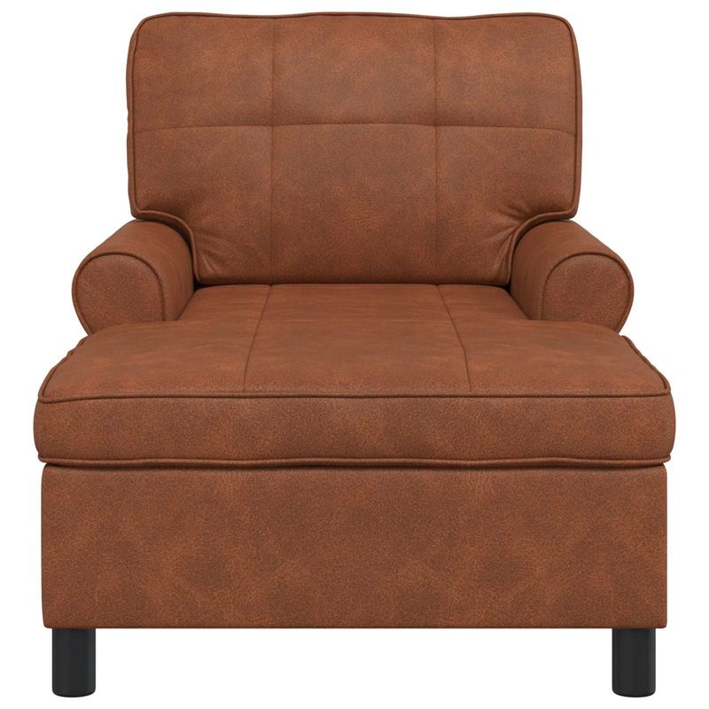 Casa si Gradina - Mobilier - Scaune si fotolii - Fotolii - Sezlong de relaxare cu perna Maro 91 x 157 x 91 cm PU antic - Infinity.ro