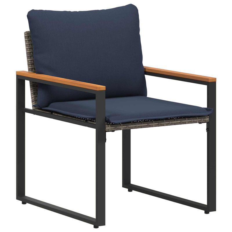 Casa si Gradina - Gradina si terasa - Mobilier exterior - Seturi mobila gradina - Seturi de mobilier cu perna 3 pcs Gri si albastru marin Ratan - Infinity.ro
