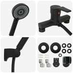 Casa si Gradina - Sanitare - Cazi si cabine de dus - Coloane si seturi de dus - Set de cap de dus Negru G 1 / 2 inci Alama - Infinity.ro