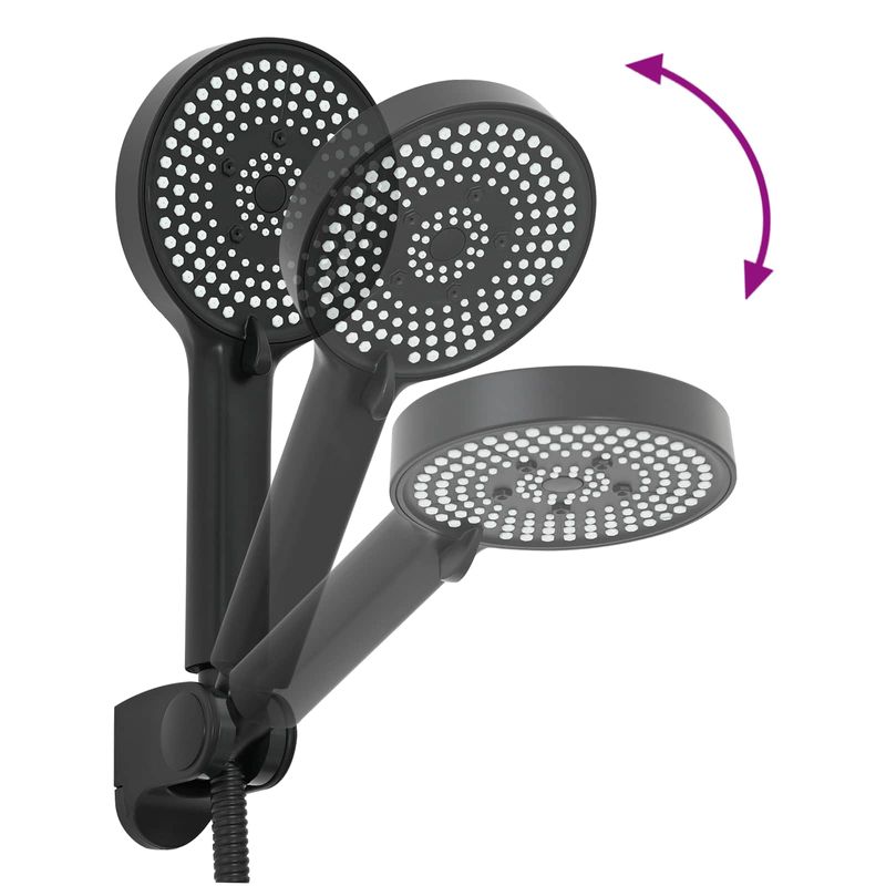 Casa si Gradina - Sanitare - Cazi si cabine de dus - Coloane si seturi de dus - Set de cap de dus Negru G 1 / 2 inci Alama - Infinity.ro