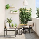 Casa si Gradina - Gradina si terasa - Mobilier exterior - Seturi mobila gradina - Seturi de mobilier cu perna 3 pcs Bej si alb crem Ratan - Infinity.ro