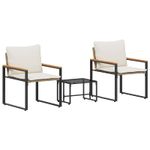 Casa si Gradina - Gradina si terasa - Mobilier exterior - Seturi mobila gradina - Seturi de mobilier cu perna 3 pcs Bej si alb crem Ratan - Infinity.ro