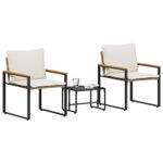 Casa si Gradina - Gradina si terasa - Mobilier exterior - Seturi mobila gradina - Seturi de mobilier cu perna 3 pcs Bej si alb crem Ratan - Infinity.ro
