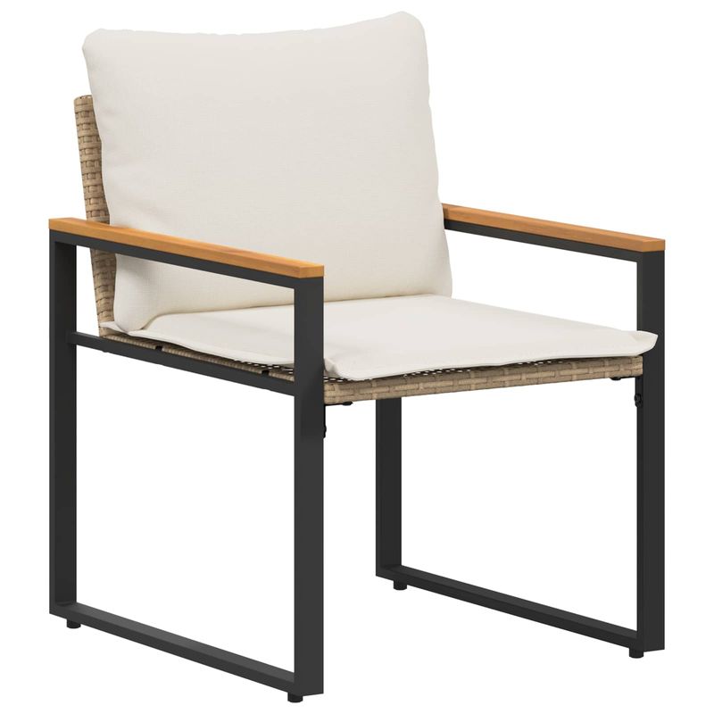 Casa si Gradina - Gradina si terasa - Mobilier exterior - Seturi mobila gradina - Seturi de mobilier cu perna 3 pcs Bej si alb crem Ratan - Infinity.ro