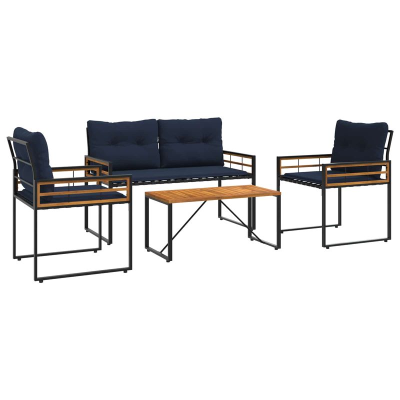 Casa si Gradina - Gradina si terasa - Mobilier exterior - Seturi mobila gradina - Set de Mobilier pentru Exterior cu perna 4 pcs Bleumarin - Infinity.ro