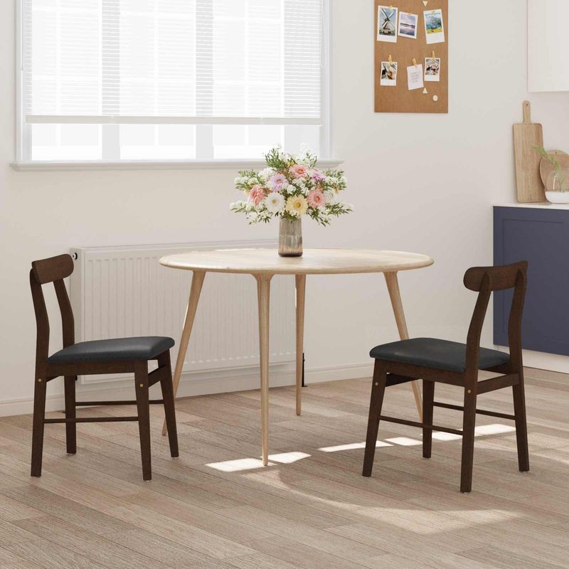 Casa si Gradina - Mobilier - Scaune si fotolii - Scaune - Scaun de sufragerie 2 pcs Maro deschis si negru - Infinity.ro