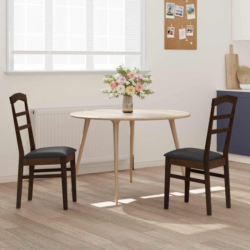 Casa si Gradina - Mobilier - Scaune si fotolii - Scaune - Scaun de sufragerie 2 pcs Maro deschis si negru - Infinity.ro
