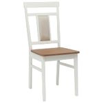 Casa si Gradina - Mobilier - Scaune si fotolii - Scaune - Scaun de sufragerie 2 pcs Alb si Natural Lemn Solid de Cauciuc - Infinity.ro