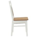 Casa si Gradina - Mobilier - Scaune si fotolii - Scaune - Scaun de sufragerie 2 pcs Alb si Natural Lemn Solid de Cauciuc - Infinity.ro