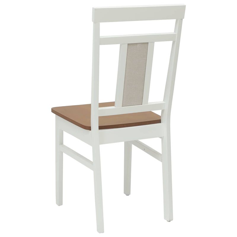 Casa si Gradina - Mobilier - Scaune si fotolii - Scaune - Scaun de sufragerie 2 pcs Alb si Natural Lemn Solid de Cauciuc - Infinity.ro