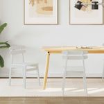 Casa si Gradina - Mobilier - Scaune si fotolii - Scaune - Scaun de sufragerie 2 pcs Alb Lemn Solid de Cauciuc - Infinity.ro