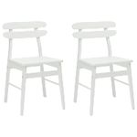 Casa si Gradina - Mobilier - Scaune si fotolii - Scaune - Scaun de sufragerie 2 pcs Alb Lemn Solid de Cauciuc - Infinity.ro