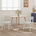 Casa si Gradina - Mobilier - Scaune si fotolii - Scaune - Scaun de sufragerie 2 pcs Alb Lemn Solid de Cauciuc - Infinity.ro