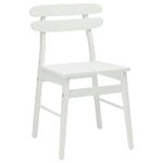 Casa si Gradina - Mobilier - Scaune si fotolii - Scaune - Scaun de sufragerie 2 pcs Alb Lemn Solid de Cauciuc - Infinity.ro