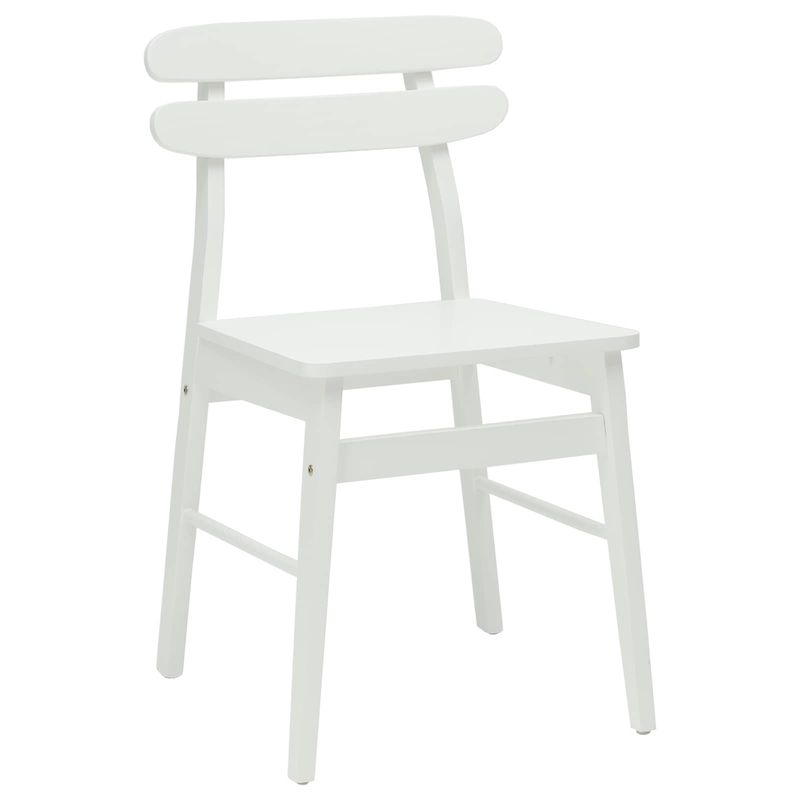 Casa si Gradina - Mobilier - Scaune si fotolii - Scaune - Scaun de sufragerie 2 pcs Alb Lemn Solid de Cauciuc - Infinity.ro