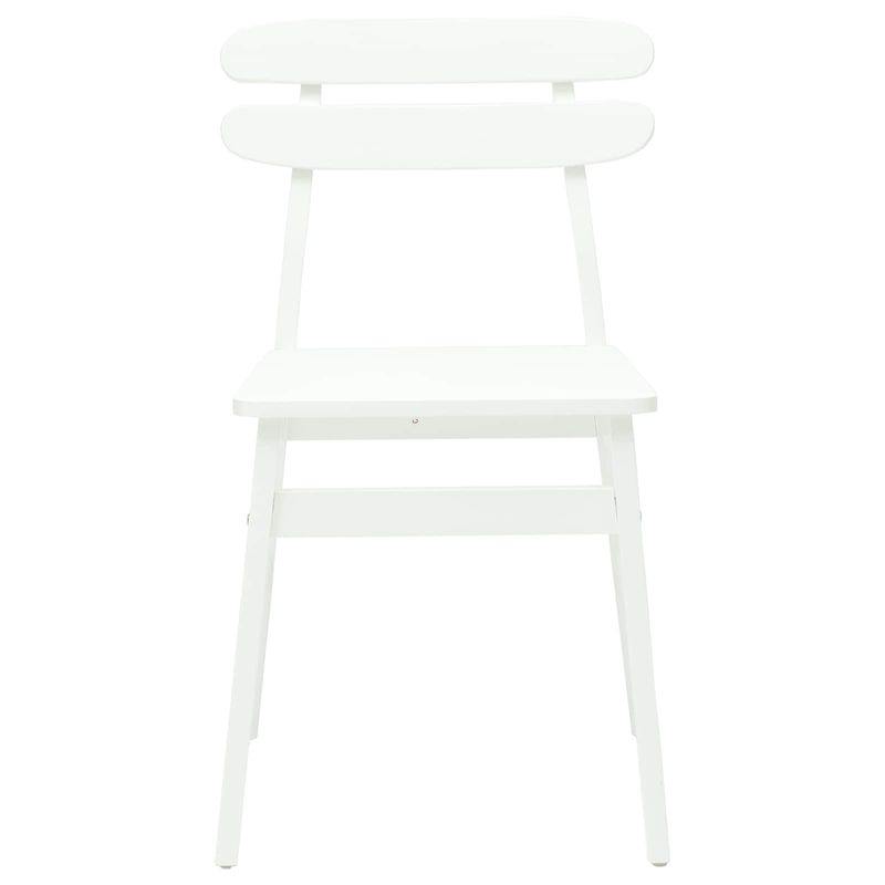 Casa si Gradina - Mobilier - Scaune si fotolii - Scaune - Scaun de sufragerie 2 pcs Alb Lemn Solid de Cauciuc - Infinity.ro