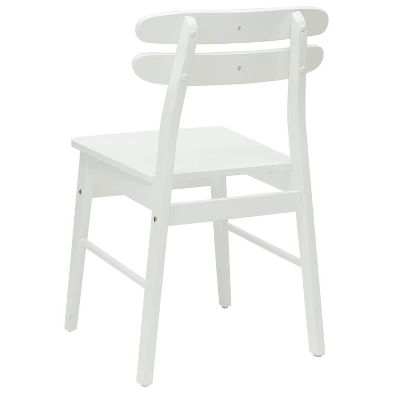 Casa si Gradina - Mobilier - Scaune si fotolii - Scaune - Scaun de sufragerie 2 pcs Alb Lemn Solid de Cauciuc - Infinity.ro