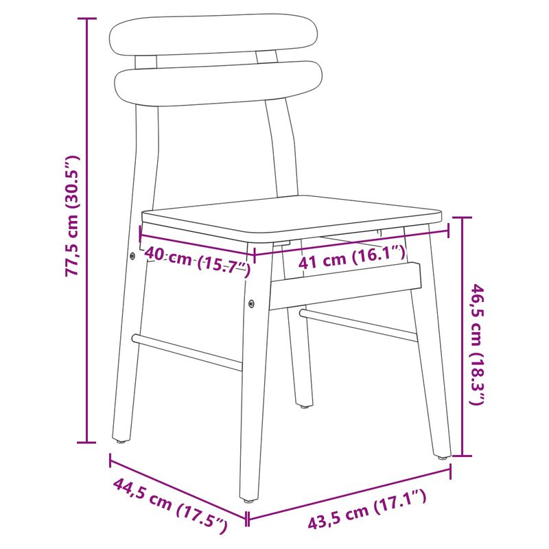 Casa si Gradina - Mobilier - Scaune si fotolii - Scaune - Scaun de sufragerie 2 pcs Alb Lemn Solid de Cauciuc - Infinity.ro