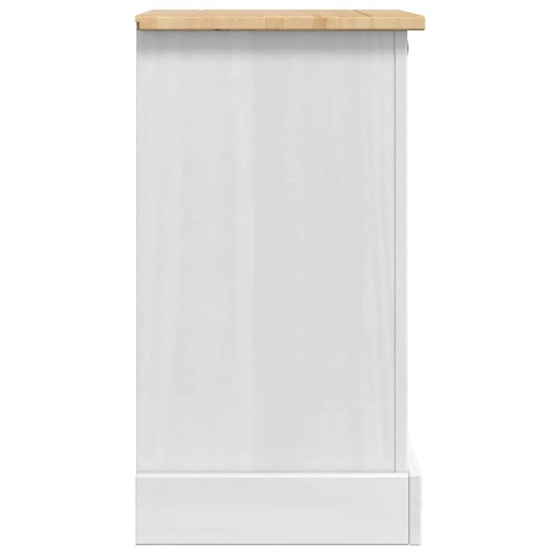Casa si Gradina - Mobilier - Comode si corpuri - Noptiere - Noptiera cu sertar Alb 45 x 35 x 64 cm Lemn de pin masiv - Infinity.ro