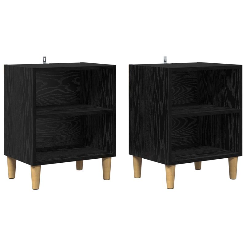Casa si Gradina - Mobilier - Comode si corpuri - Noptiere - Dulap de pat 2 pcs Stejar Negru 40 x 30 x 50 cm Lemn compozit - Infinity.ro