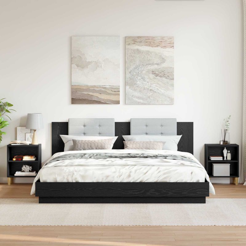 Casa si Gradina - Mobilier - Comode si corpuri - Noptiere - Dulap de pat 2 pcs Stejar Negru 40 x 30 x 50 cm Lemn compozit - Infinity.ro