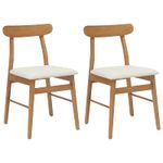 Casa si Gradina - Mobilier - Scaune si fotolii - Scaune - Scaun de sufragerie 2 pcs Natural si deschis - Infinity.ro
