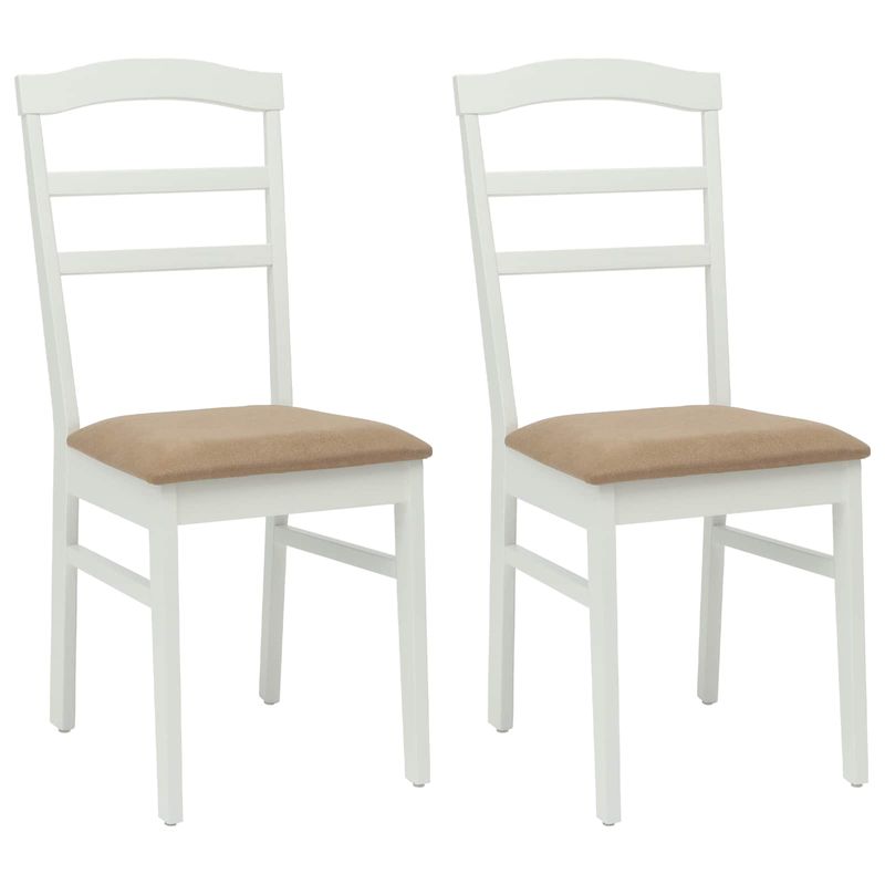 Casa si Gradina - Mobilier - Scaune si fotolii - Scaune - Scaun de sufragerie 2 pcs Alb si maro Lemn Solid de Cauciuc - Infinity.ro