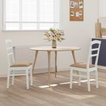 Casa si Gradina - Mobilier - Scaune si fotolii - Scaune - Scaun de sufragerie 2 pcs Alb si maro Lemn Solid de Cauciuc - Infinity.ro