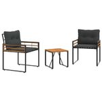 Casa si Gradina - Gradina si terasa - Mobilier exterior - Seturi mobila gradina - Set de Mobilier pentru Exterior cu perna 3 pcs Gri inchis - Infinity.ro