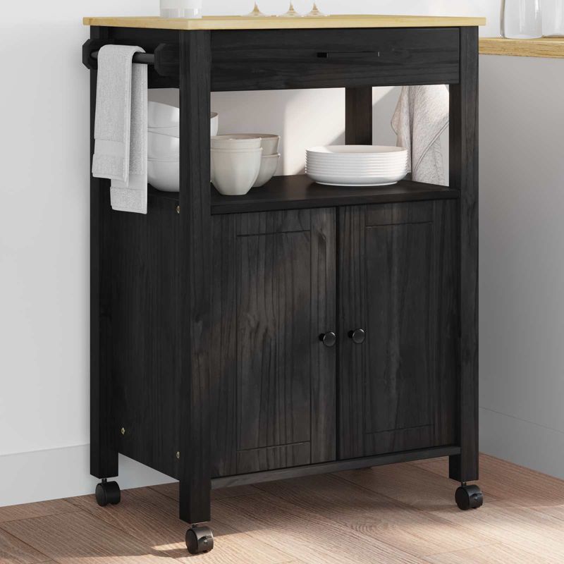 Casa si Gradina - Mobilier - Comode si corpuri - Corpuri bucatarie - Troler de Bucatarie Simplu Negru 88,5 x 40 x 60 cm - Infinity.ro