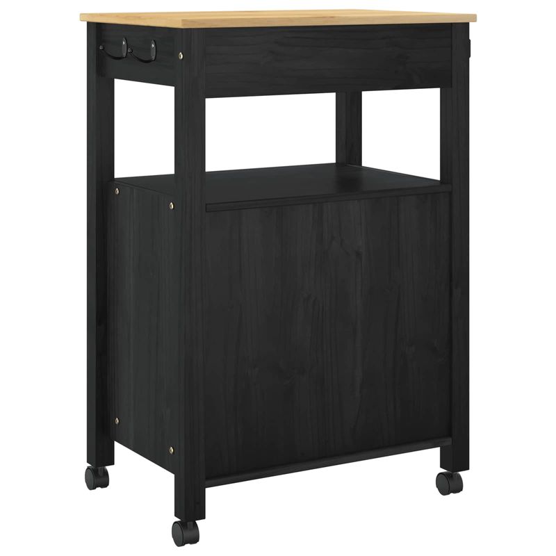 Casa si Gradina - Mobilier - Comode si corpuri - Corpuri bucatarie - Troler de Bucatarie Simplu Negru 88,5 x 40 x 60 cm - Infinity.ro