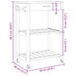 Casa si Gradina - Bucatarie si vesela - Ustensile bucatarie - Cosuri servire - Troler de Bucatarie Simplu Negru 88,5 x 40 x 60 cm - Infinity.ro