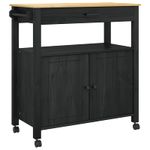 Casa si Gradina - Bucatarie si vesela - Ustensile bucatarie - Cosuri servire - Troler de Bucatarie Simplu Negru 88,5 x 40 x 48 cm - Infinity.ro
