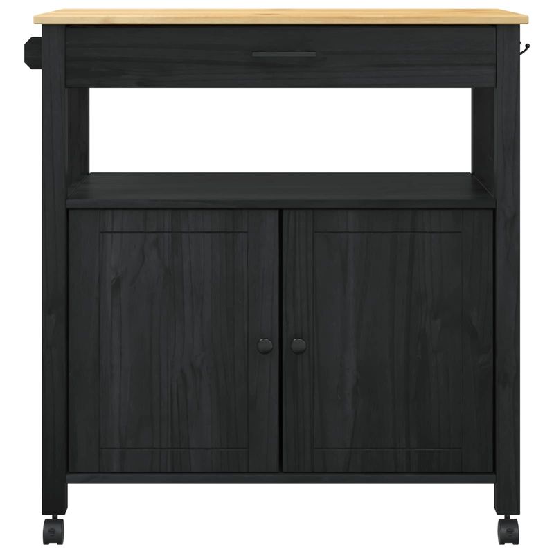 Casa si Gradina - Bucatarie si vesela - Ustensile bucatarie - Cosuri servire - Troler de Bucatarie Simplu Negru 88,5 x 40 x 48 cm - Infinity.ro