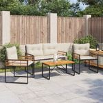 Casa si Gradina - Gradina si terasa - Mobilier exterior - Seturi mobila gradina - Set de Mobilier pentru Exterior cu perna 4 pcs Crem - Infinity.ro