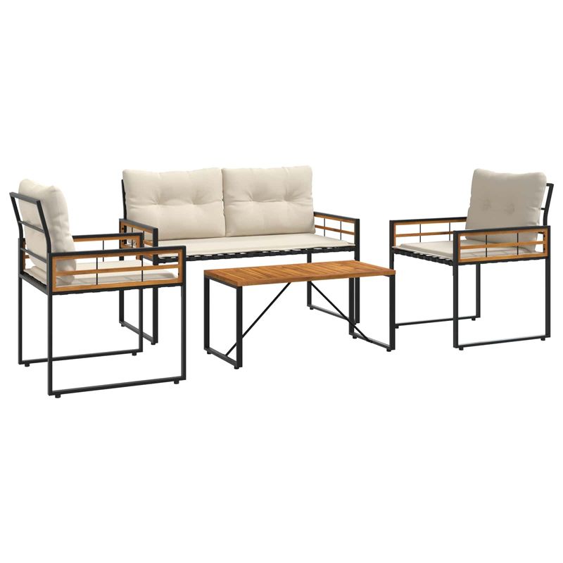 Casa si Gradina - Gradina si terasa - Mobilier exterior - Seturi mobila gradina - Set de Mobilier pentru Exterior cu perna 4 pcs Crem - Infinity.ro