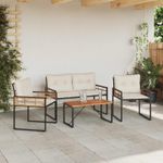 Casa si Gradina - Gradina si terasa - Mobilier exterior - Seturi mobila gradina - Set de Mobilier pentru Exterior cu perna 4 pcs Crem - Infinity.ro