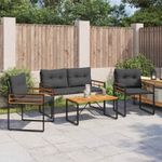 Casa si Gradina - Gradina si terasa - Mobilier exterior - Seturi mobila gradina - Set de Mobilier pentru Exterior cu perna 4 pcs Gri inchis - Infinity.ro