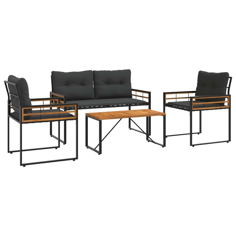Casa si Gradina - Gradina si terasa - Mobilier exterior - Seturi mobila gradina - Set de Mobilier pentru Exterior cu perna 4 pcs Gri inchis - Infinity.ro