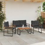 Casa si Gradina - Gradina si terasa - Mobilier exterior - Seturi mobila gradina - Set de Mobilier pentru Exterior cu perna 4 pcs Gri inchis - Infinity.ro