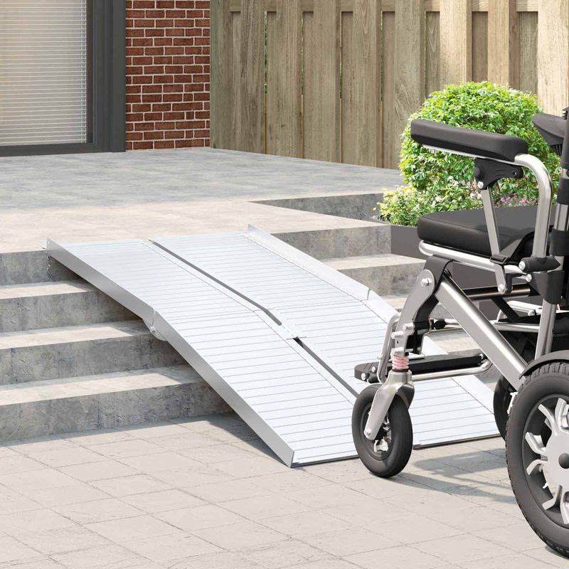 Auto si Moto - Remorci si platforme auto - Rampa pentru scaun cu rotile Argintiu 152 x 73 x 11 cm Aluminiu - Infinity.ro