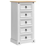 Casa si Gradina - Mobilier - Comode si corpuri - Noptiere - Noptiera cu sertar Alb 53 x 39 x 103 cm Lemn de pin masiv - Infinity.ro