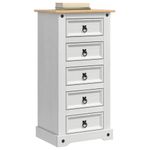 Casa si Gradina - Mobilier - Comode si corpuri - Noptiere - Noptiera cu sertar Alb 53 x 39 x 103 cm Lemn de pin masiv - Infinity.ro