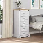 Casa si Gradina - Mobilier - Comode si corpuri - Noptiere - Noptiera cu sertar Alb 53 x 39 x 103 cm Lemn de pin masiv - Infinity.ro